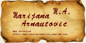 Marijana Arnautović vizit kartica